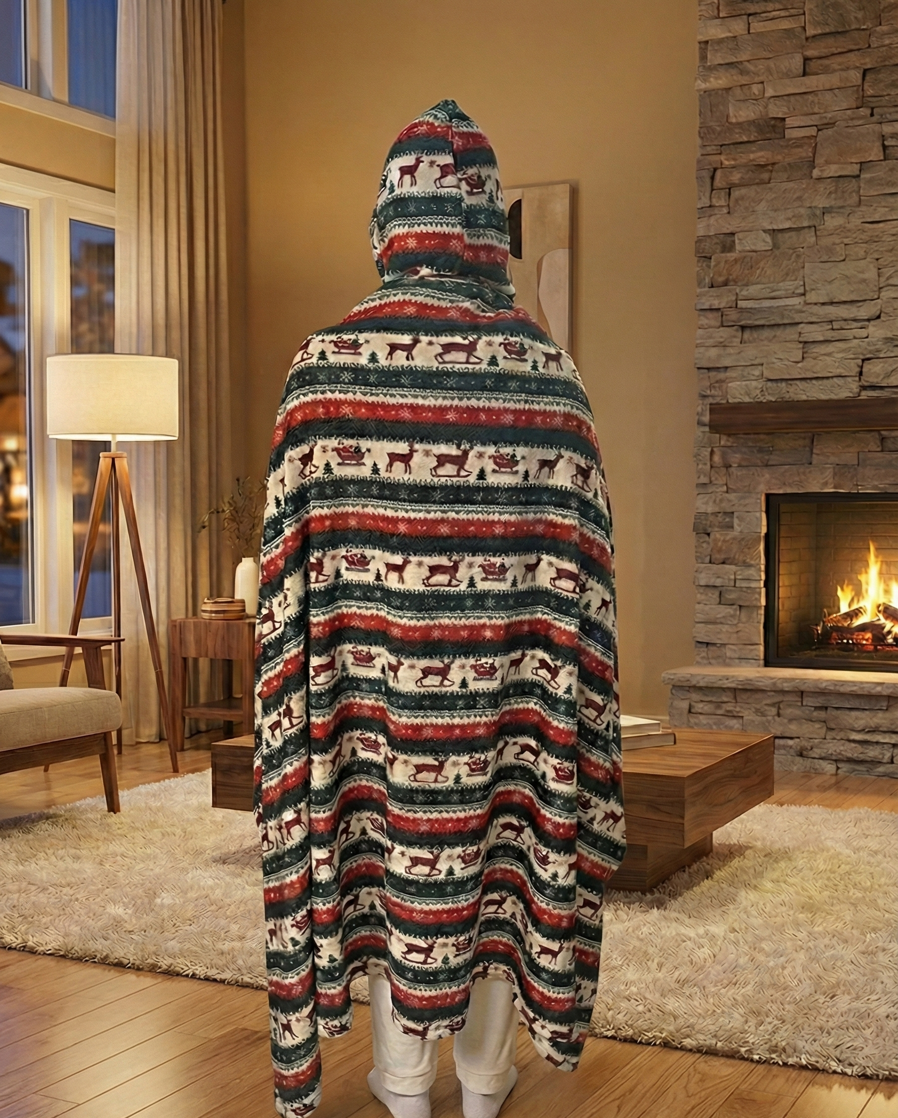Reindeers wearable blanket